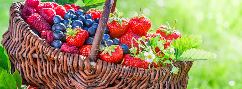 A wicker basket of fruit